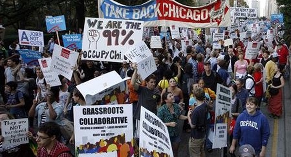 Ezrek vonultak Chicagóban a pénzügyi szektor ellen