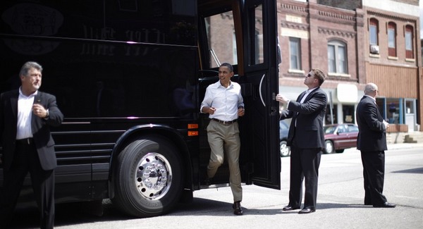 Obama-turné: busszal vidéken