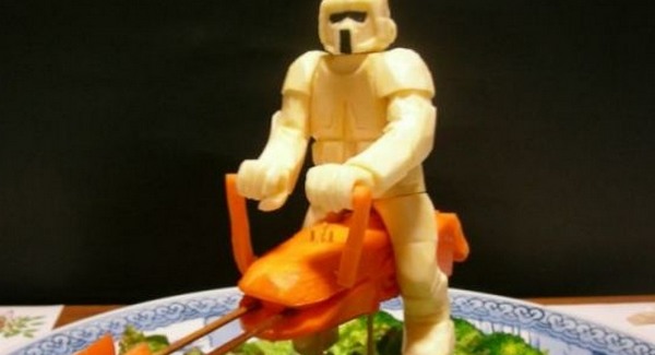 Zöldségből faragott Star Wars-figurák